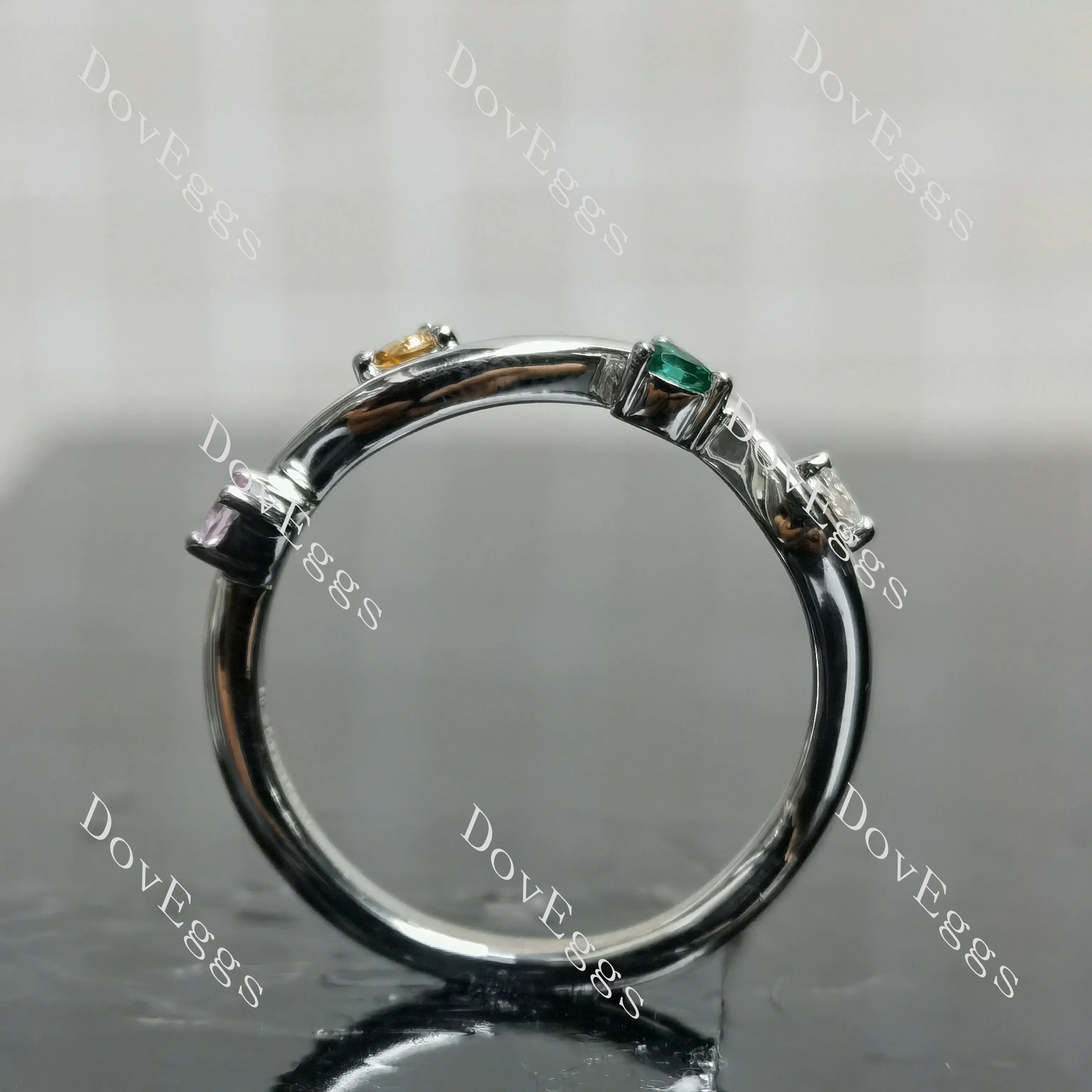 (size 9)Doveggs sterling silver 1.5ct Pear moissanite engagement ring set