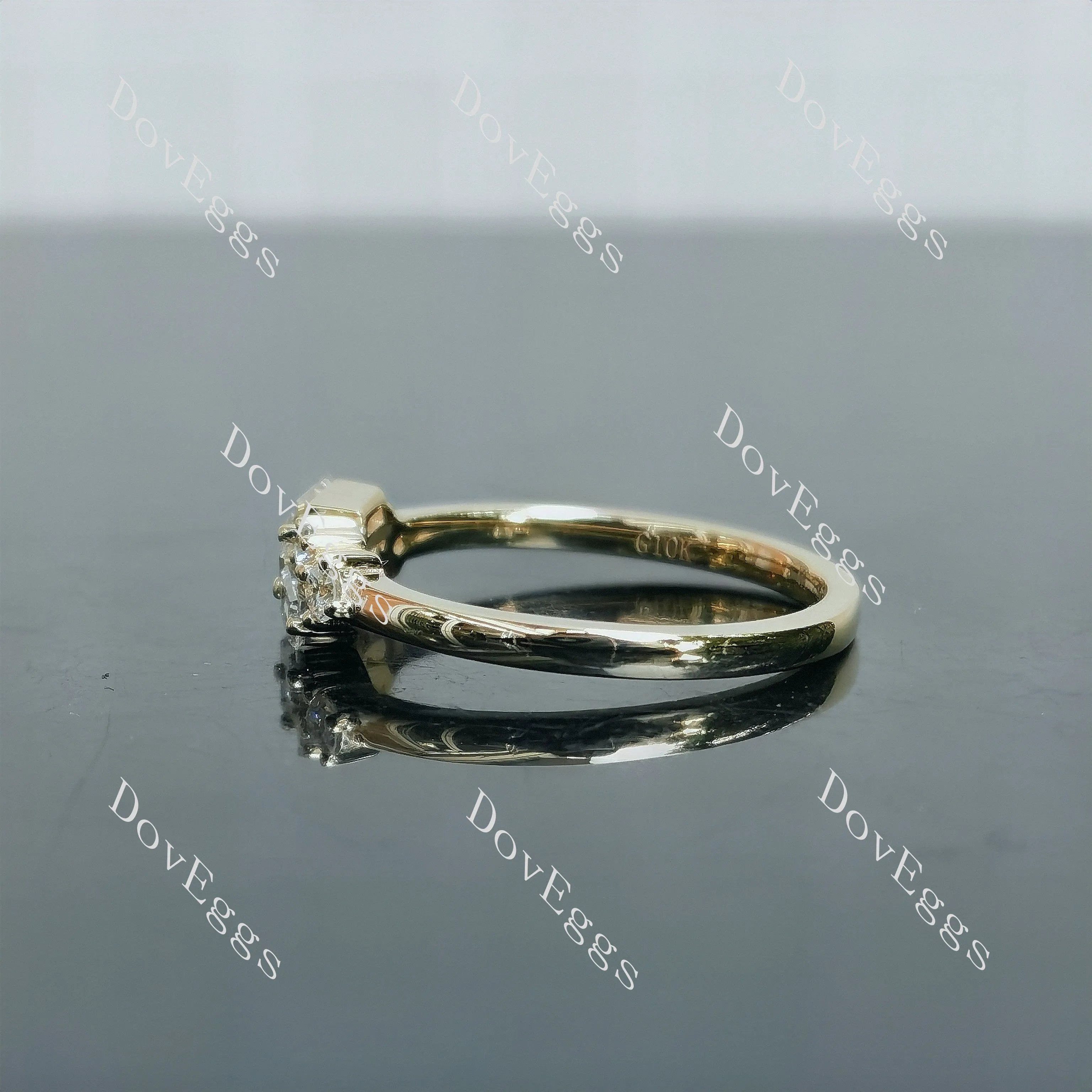 Doveggs round baguette moissanite/lab grown diamond accents wedding band-2mm band width