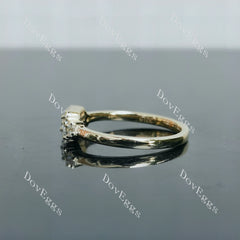 Doveggs round baguette moissanite/lab grown diamond accents wedding band-2mm band width