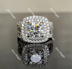 Doveggs round half eternity moissanite/lab grown diamond wedding band-1.8mm band width