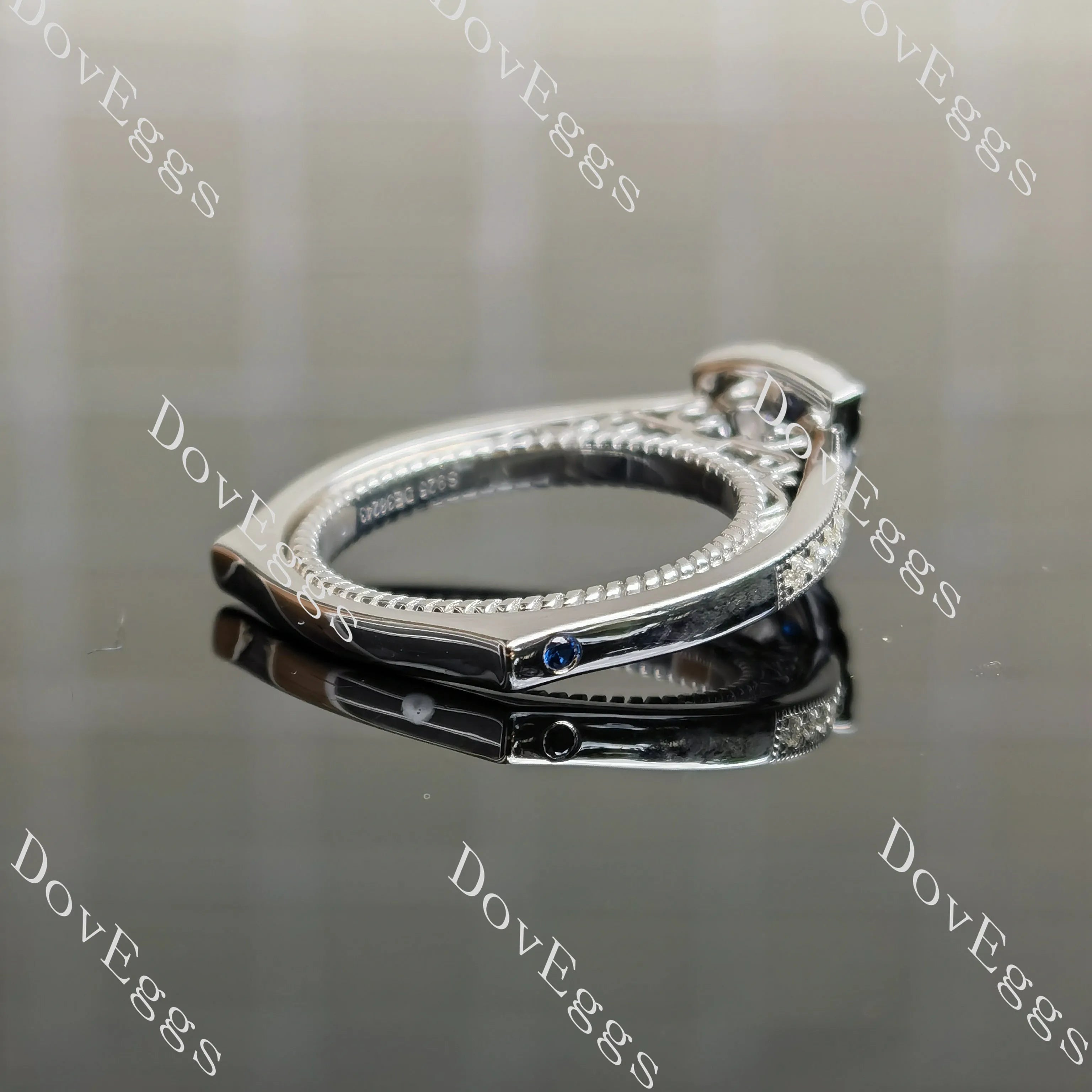 DovEggs halo channel set engagement ring only semi-mount only(Exclusively to DovEggs Stones)