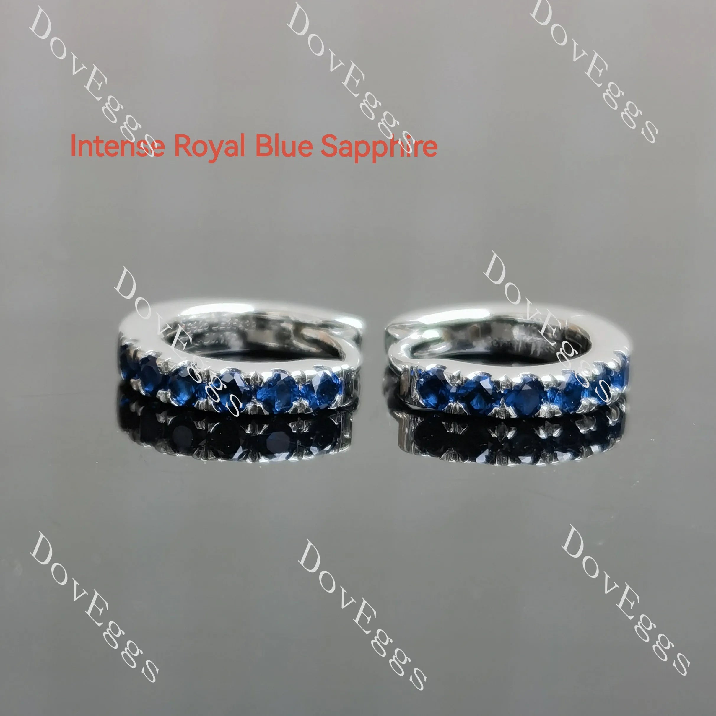 Doveggs round colored gem/lab grown diamond hoop earrings for women