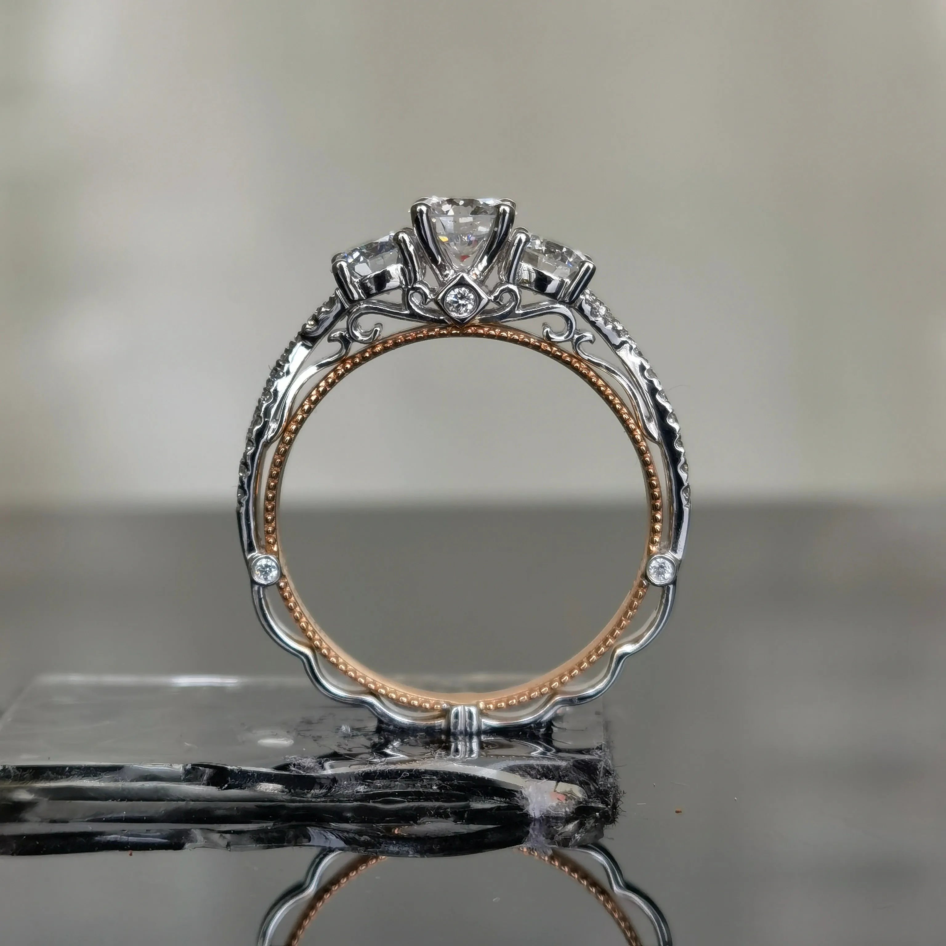 doveggs 1.1 carat round lab created diamond CVD engagement ring (size 7)