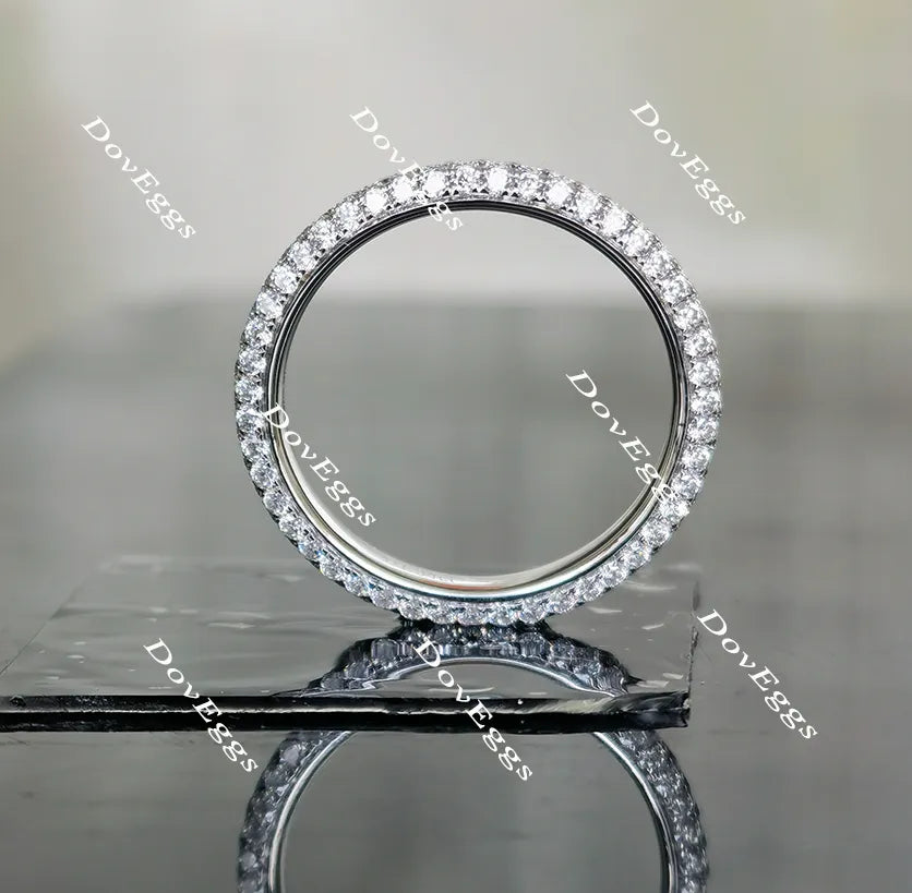 Doveggs full eternity pave moissanite /Lab grown diamond wedding band-2.7mm band width