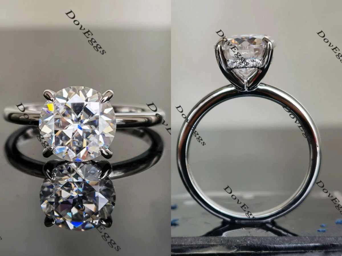 Doveggs round solitaire moissanite engagement ring