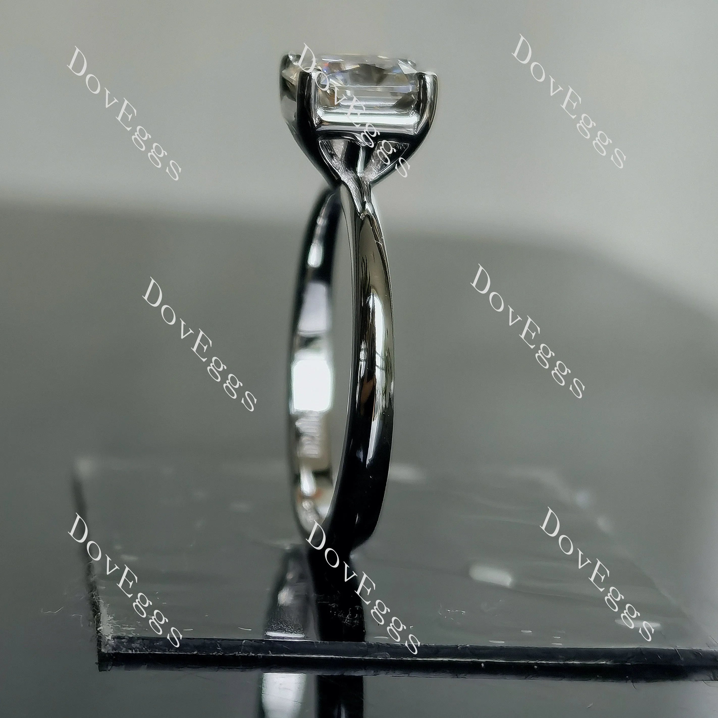 Doveggs radiant solitaire moissanite engagement ring
