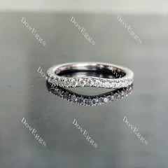 Doveggs round moissanite/lab grown diamond wedding band for women-2.0mm band width