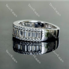 Doveggs half eternity channel set pave moissanite/lab grown diamond wedding band-3.0mm band width