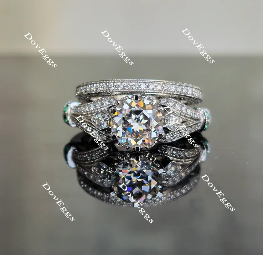 Doveggs pave moissanite/lab grown diamond wedding band (one piece of wedding band only)-2.3mm band width