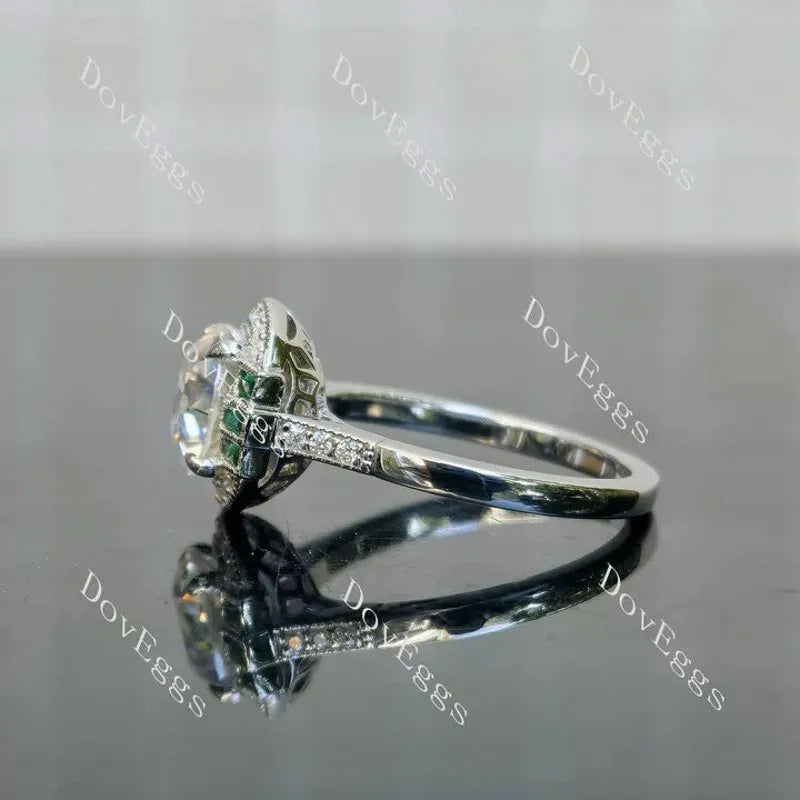 Doveggs halo atr deco engagement ring semi-mount only(Exclusively to DovEggs Stones)