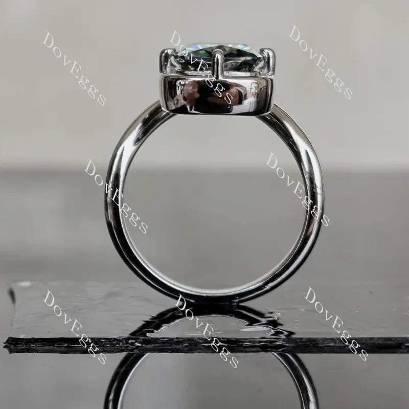 Doveggs bezel solitaire engagement ring semi-mount only(Exclusively to DovEggs Stones)