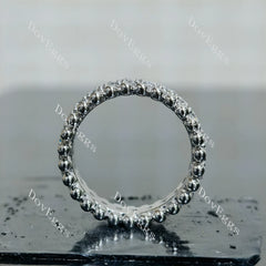 Doveggs round full eternity pave moissanite/lab grown diamond wedding band for women-5.2mm band width