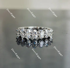 Doveggs oval eternity moissanite/lab grown diamond wedding band-2.4mm band width