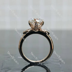 (size 4.5) Doveggs 14k rose gold 2.078ct round F color VS1 Clarity Excellent cut lab grown diamond ring(certified)