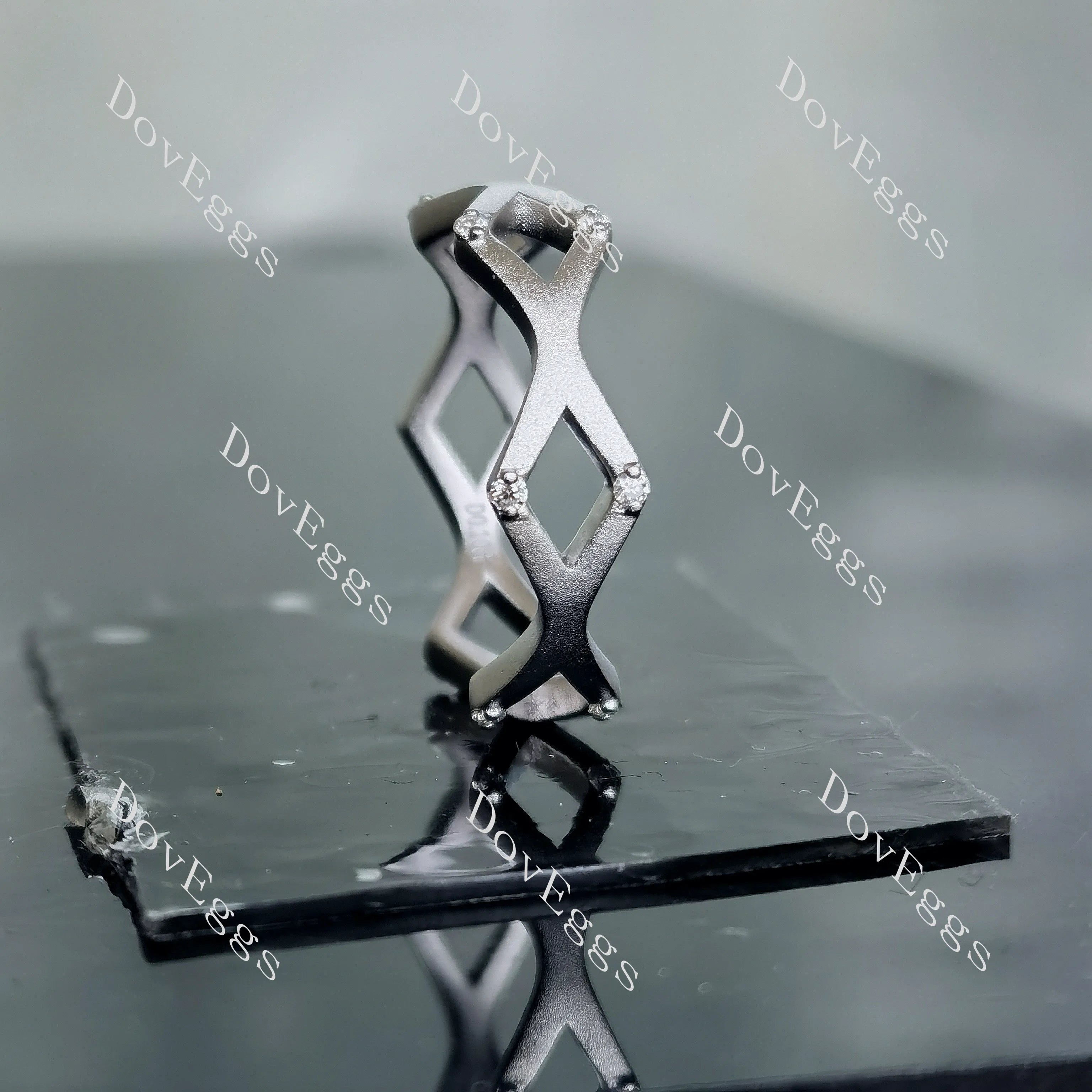Doveggs round full eternity moissanite/lab grown diamond wedding band-5.5mm band width