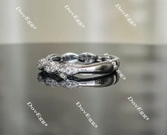 Doveggs anniversary Art deco moissanite/lab grown diamond wedding band-3.3mm band width