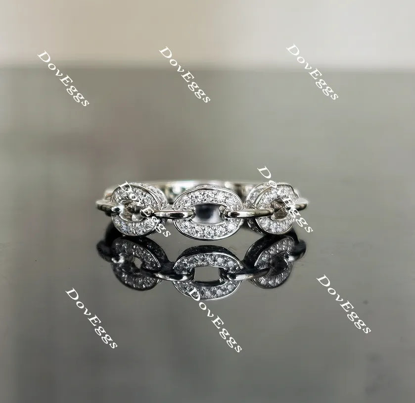 Doveggs Stacking moissanite/lab grown diamond wedding band for women-2.1mm band width