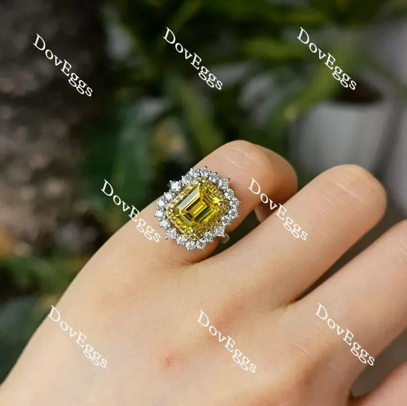 DovEggs double halo pave channel set engagement ring semi-mount only(Exclusively to DovEggs Stones)