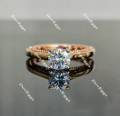 DovEggs vintage cushion moissanite engagement ring