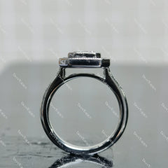(size 4.75)Doveggs 2ct GHI color emearld moissanite engagement SS ring