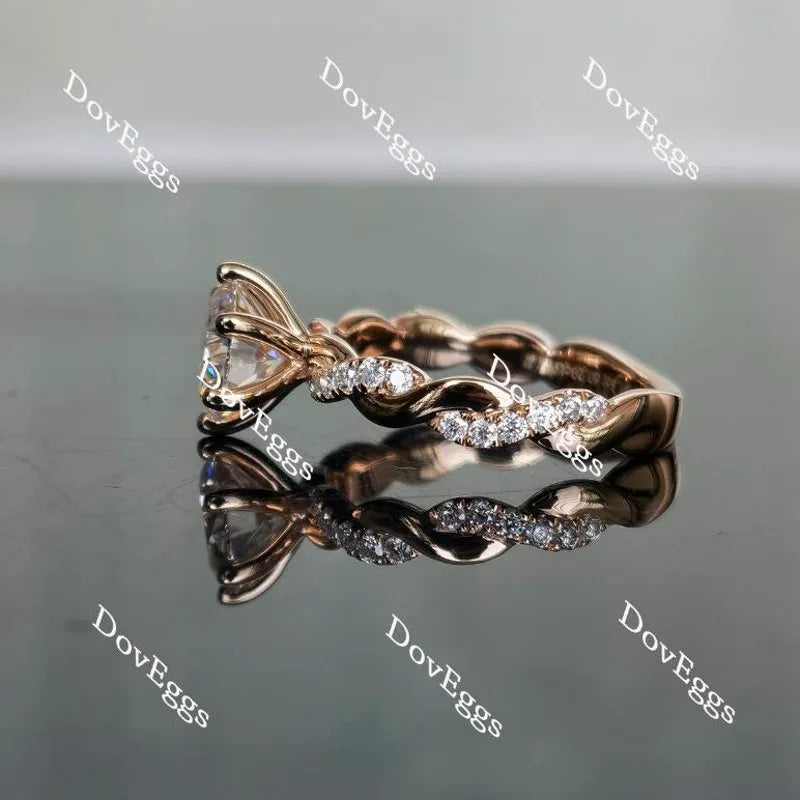 KD’s histone round curved band moissanite engagement ring