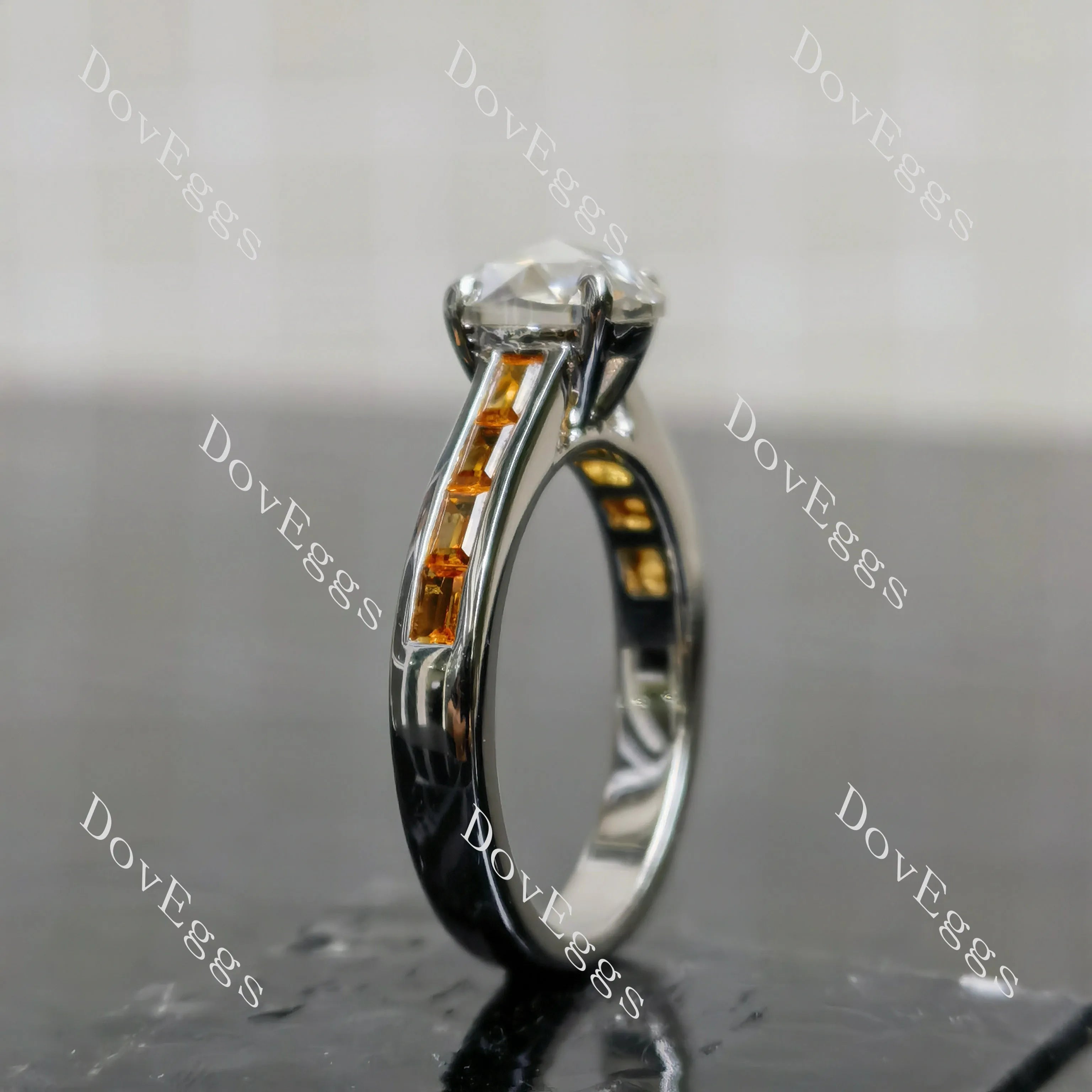 (size 6.5)Doveggs sterling silver 1.5ct Oval moissanite engagement ring