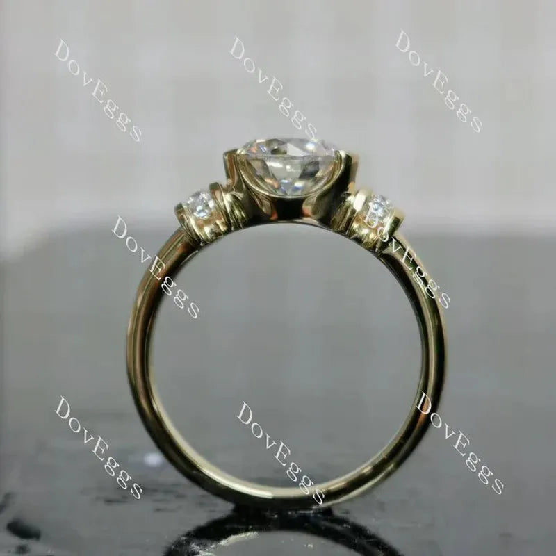 Doveggs bezel vintage engagement ring semi-mount only(Exclusively to DovEggs Stones)