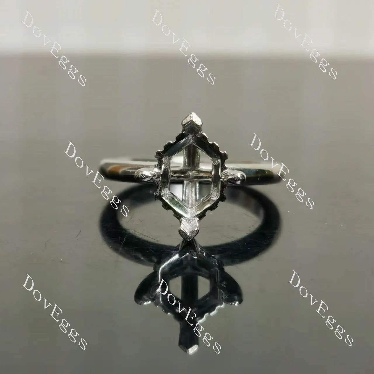 DovEggs hidden halo engagement ring only semi-mount only(Exclusively to DovEggs Stones)