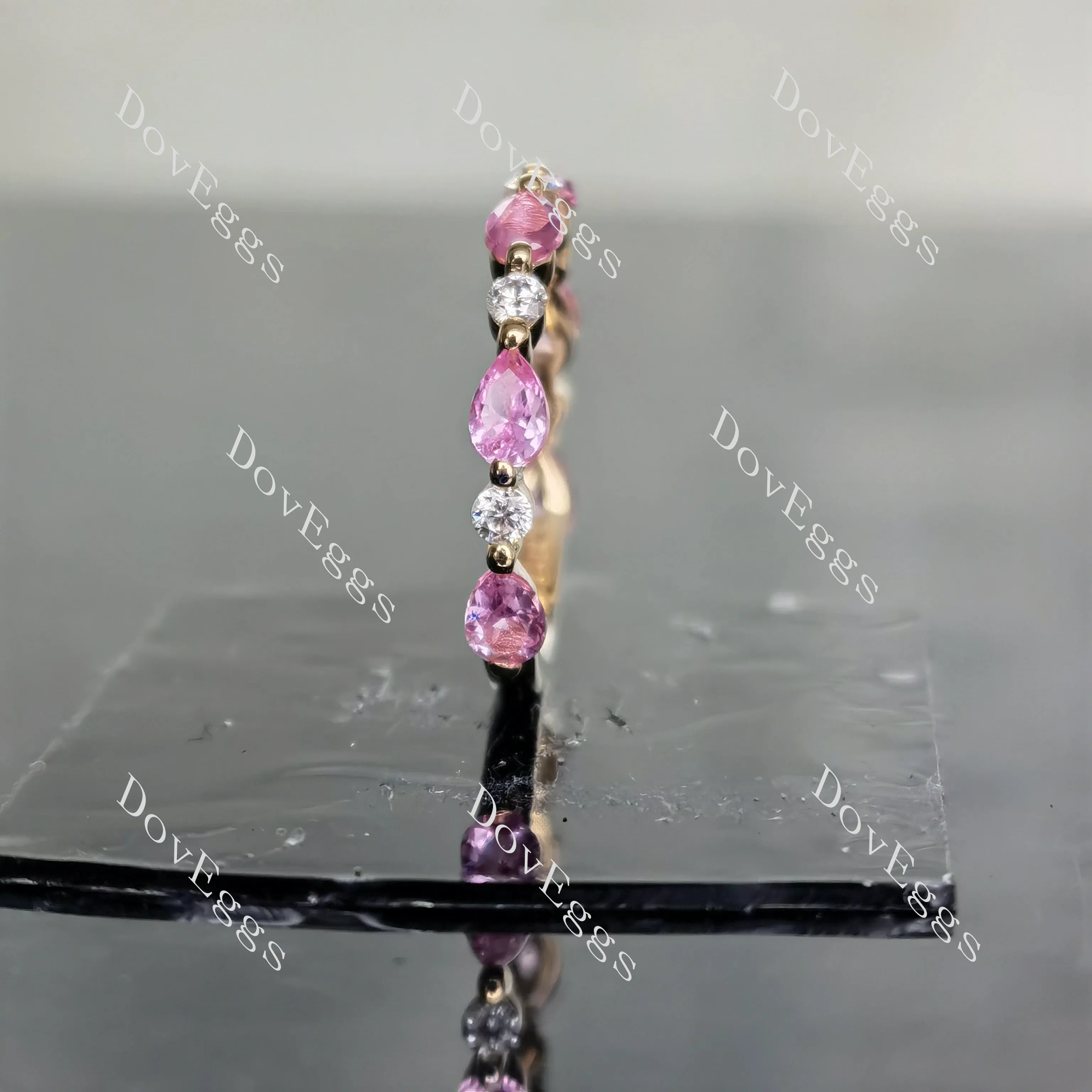 Doveggs half eternity stacking infinity moissanite/lab grown diamond wedding band-1.7mm band width