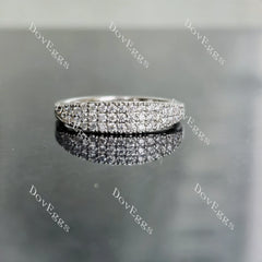 Doveggs round pave moissanite/lab grown diamond wedding band-2.0mm band width