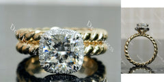 Jennifer 1 Cushion Halo Lab Grown Diamond Bridal Set (2 rings)