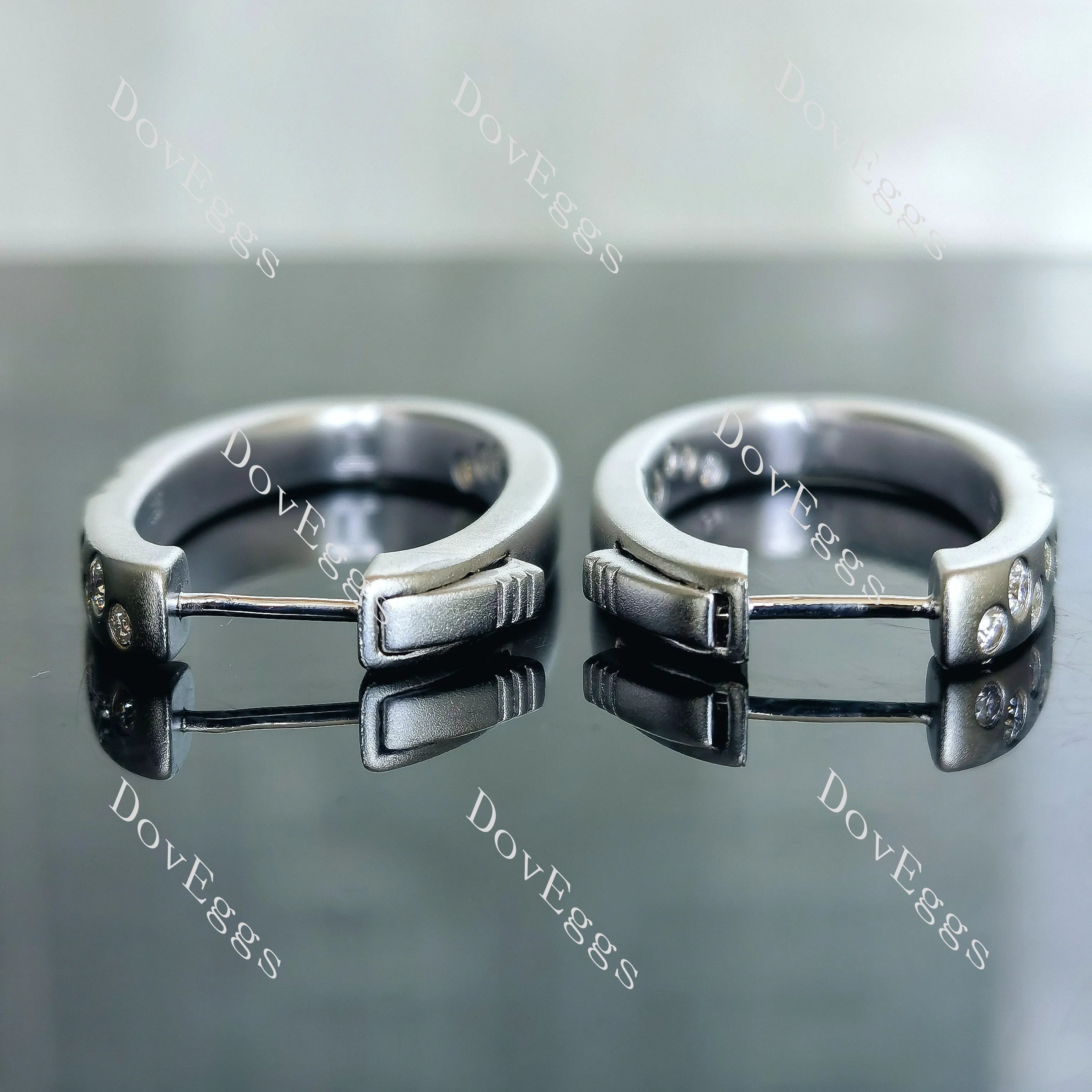 Doveggs round moissanite/lab grown diamond earrings (around 22mm height)