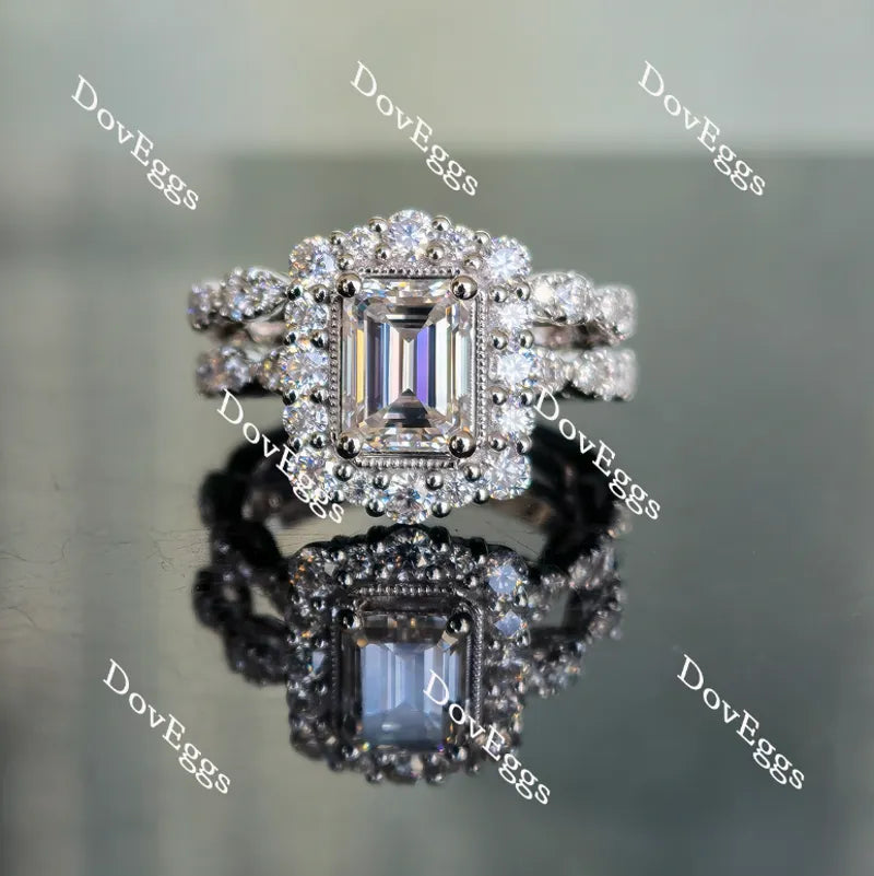 Doveggs round art deco moissanite/lab diamond wedding band-2.2mm band width