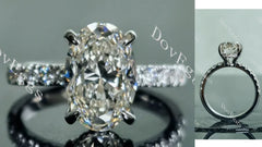Doveggs Oval Pave Lab Grown Diamond Engagement Ring