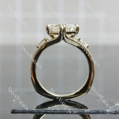Doveggs three stones split shanks engagement ring semi-mount only(Exclusively to DovEggs stones)