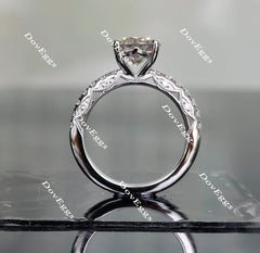 Doveggs half eternity pave engagement ring semi-mount only(Exclusively to DovEggs Stones)