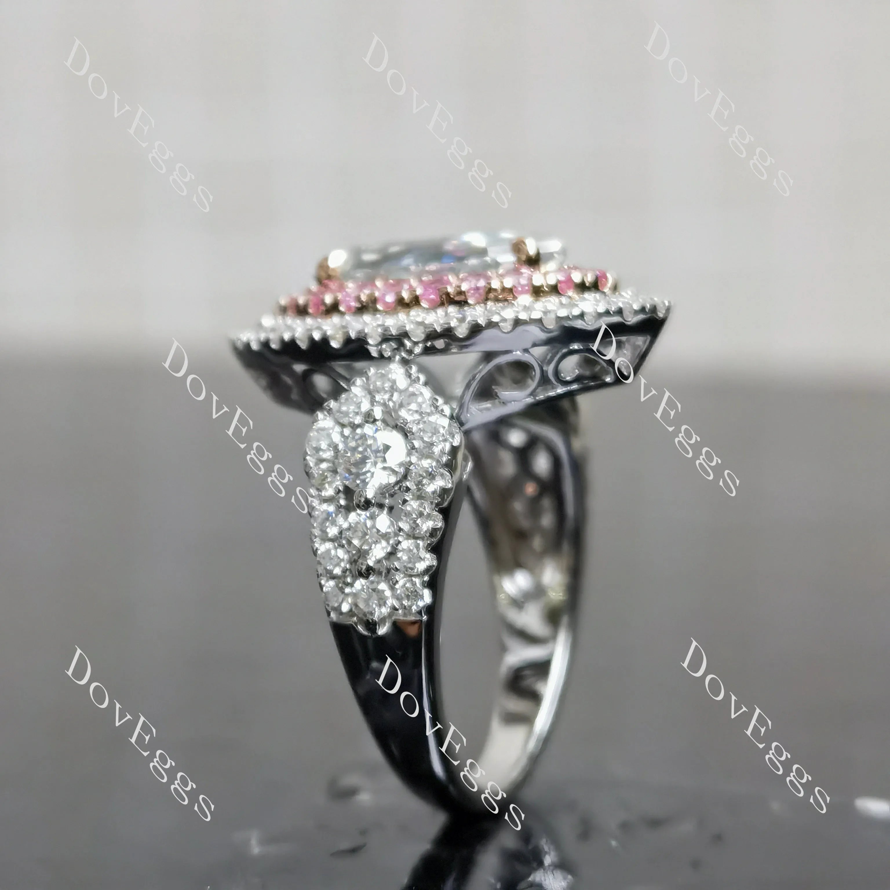 (size 6-7-8)Doveggs sterling silver 2ct Marquise moissanite engagement ring