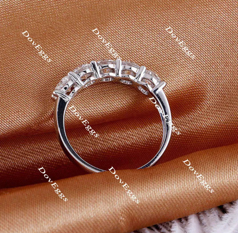 Doveggs five stone moissanite /lab grown diamond wedding band-2.4mm band width