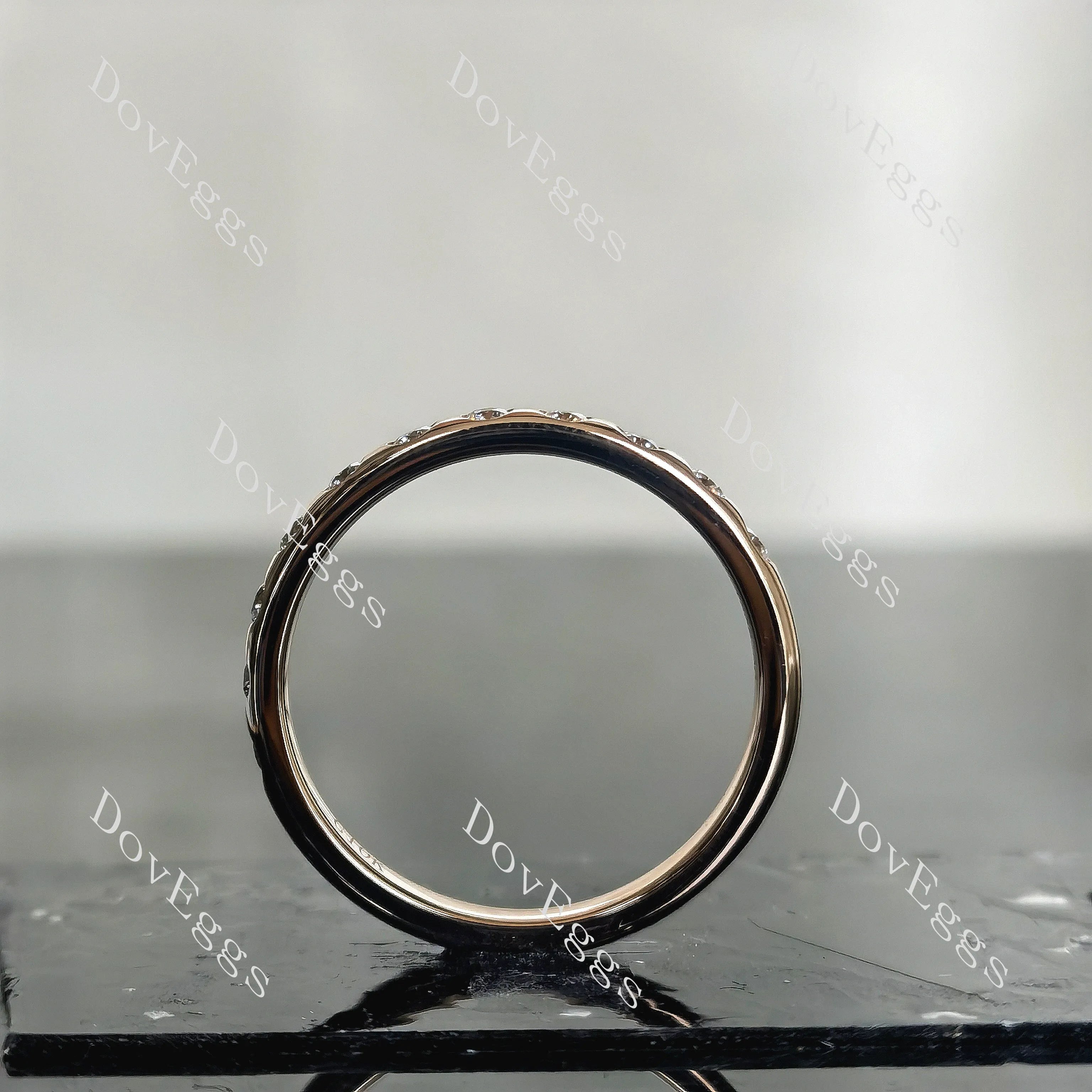 Doveggs round eternity bezel moissanite/lab grown diamond wedding band-2.5mm band width