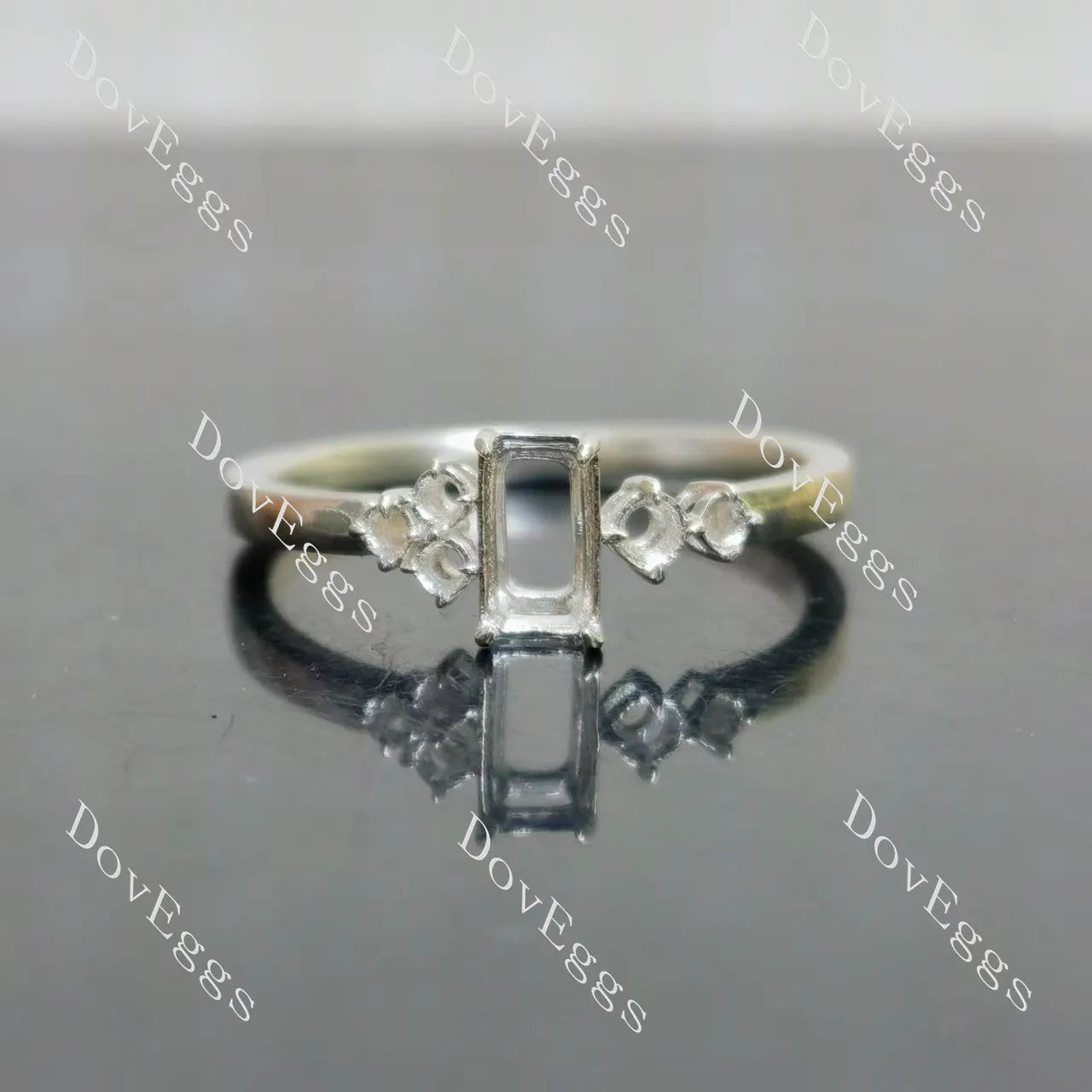 Doveggs side stones eternity engagement ring semi-mount only(Exclusively to DovEggs Stones)