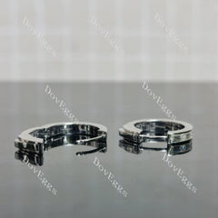 Doveggs baguette bezel moissanite/lab grown diamond earrings