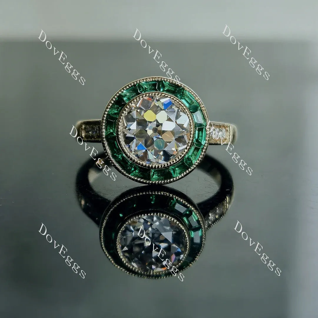 Doveggs halo bezel engagement ring semi-mount only(Exclusively to DovEggs Stones)
