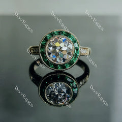 Doveggs halo bezel engagement ring semi-mount only(Exclusively to DovEggs Stones)