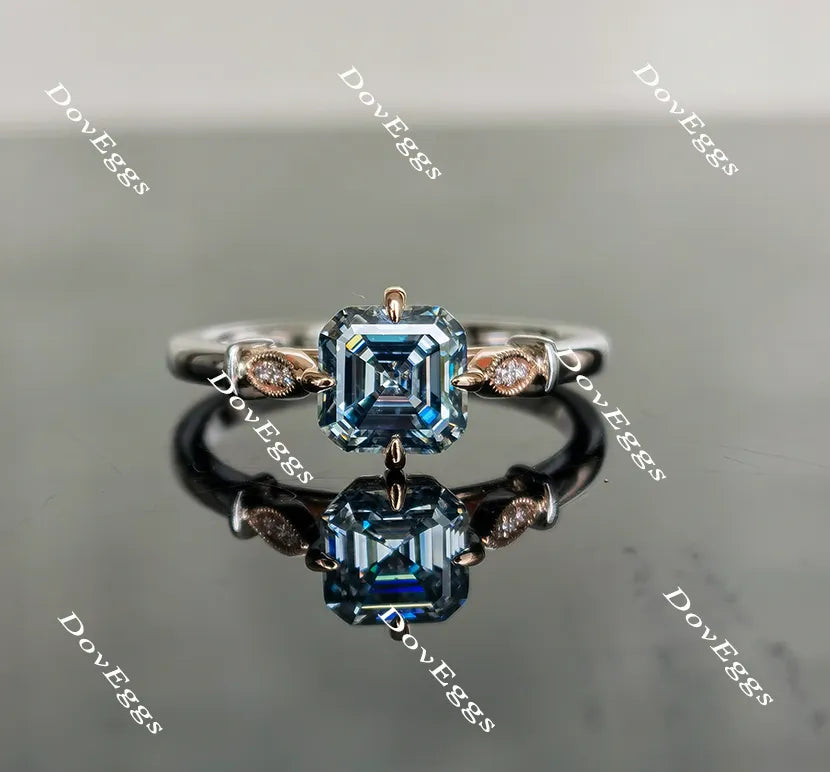 DovEggs asscher moissanite engagement ring