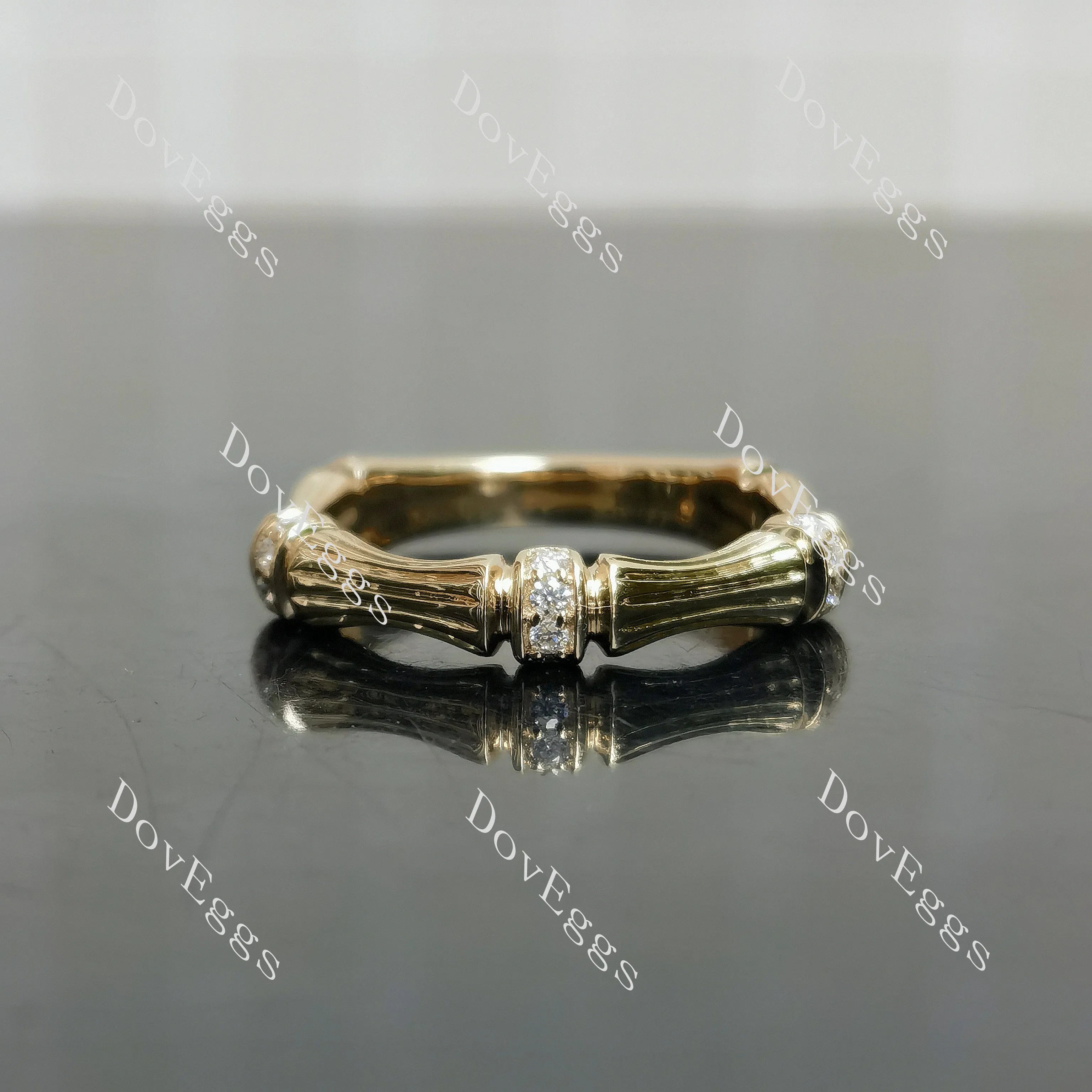 Beth's bamboo round moissanite/lab grown diamond wedding band-2.8mm band width