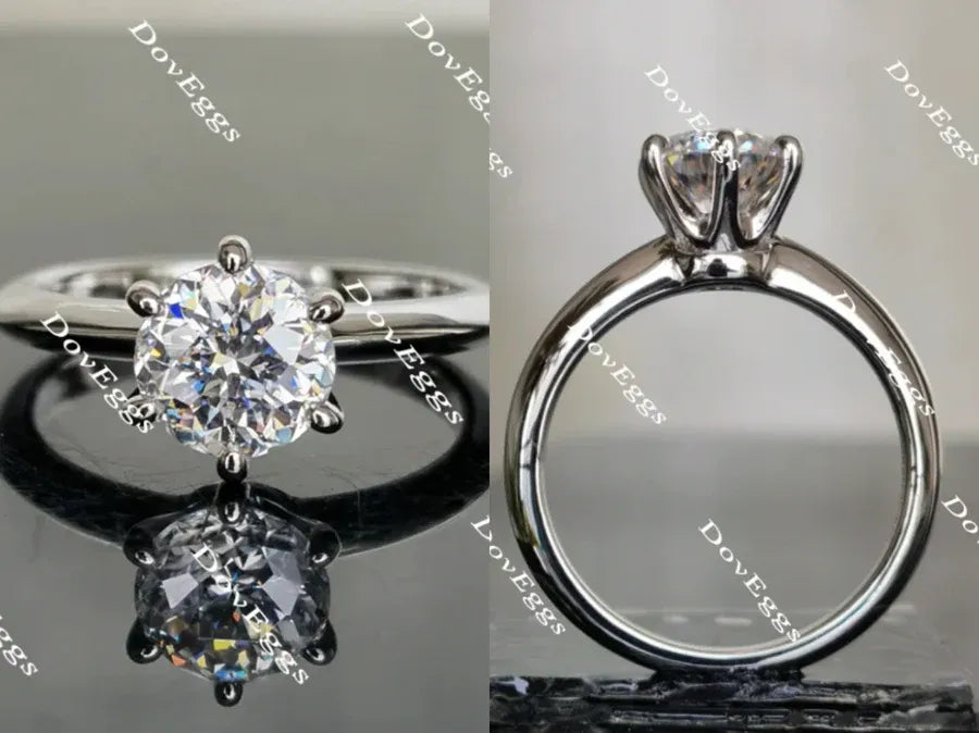 Doveggs classic 6 prongs solitaire style engagement ring semi-mount only(Exclusively to DovEggs Stones)