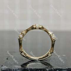 Beth's bamboo round moissanite/lab grown diamond wedding band-2.8mm band width