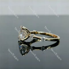 Doveggs oval side stones moissanite engagement ring