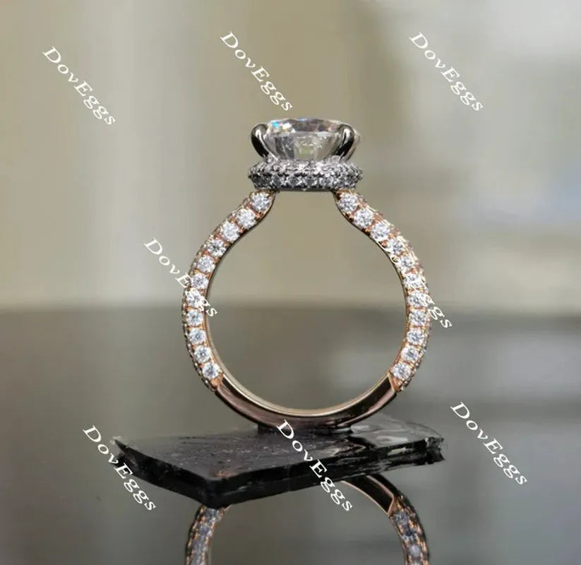 Pave engagement ring only semi-mount only(Exclusively to DovEggs Stones)
