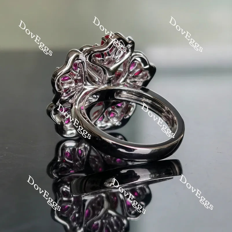 Doveggs floral moissanite and birthstone engagement ring